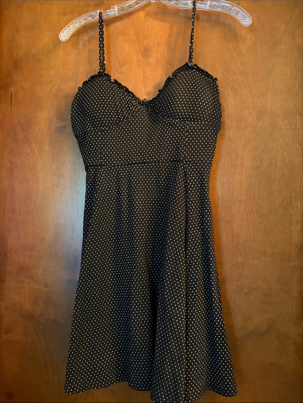Polka dot bra top a-line dress